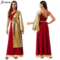 Robe grecque femme rouge et or – costume de déesse antique