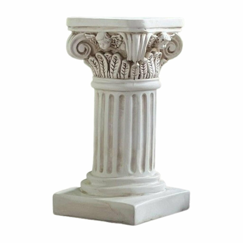 Colonne romaine miniature – Socle décoratif blanc