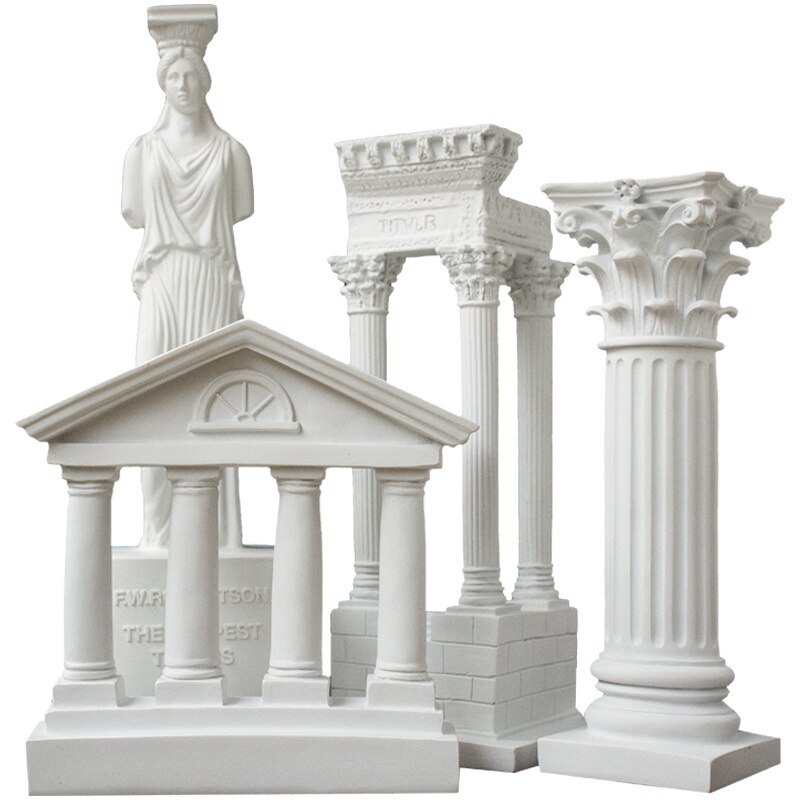 Maquette de temple grec à colonnes romaines en résine