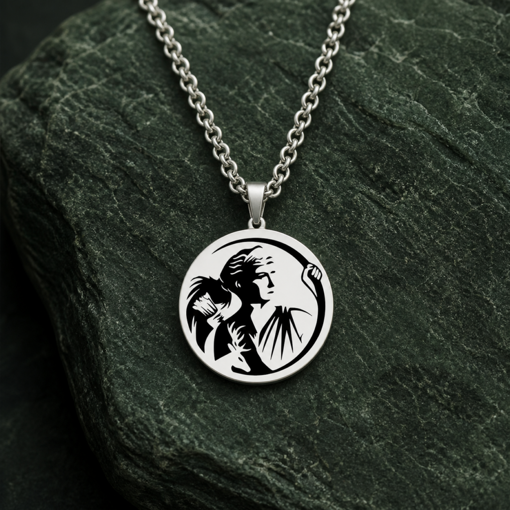 Collier Artémis avec déesse chasseresse, arc et carquois