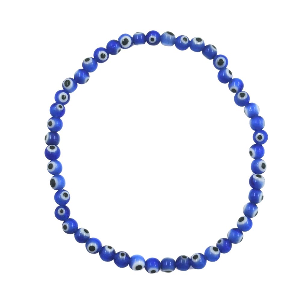 Bracelet bleu œil protecteur 4 mm
