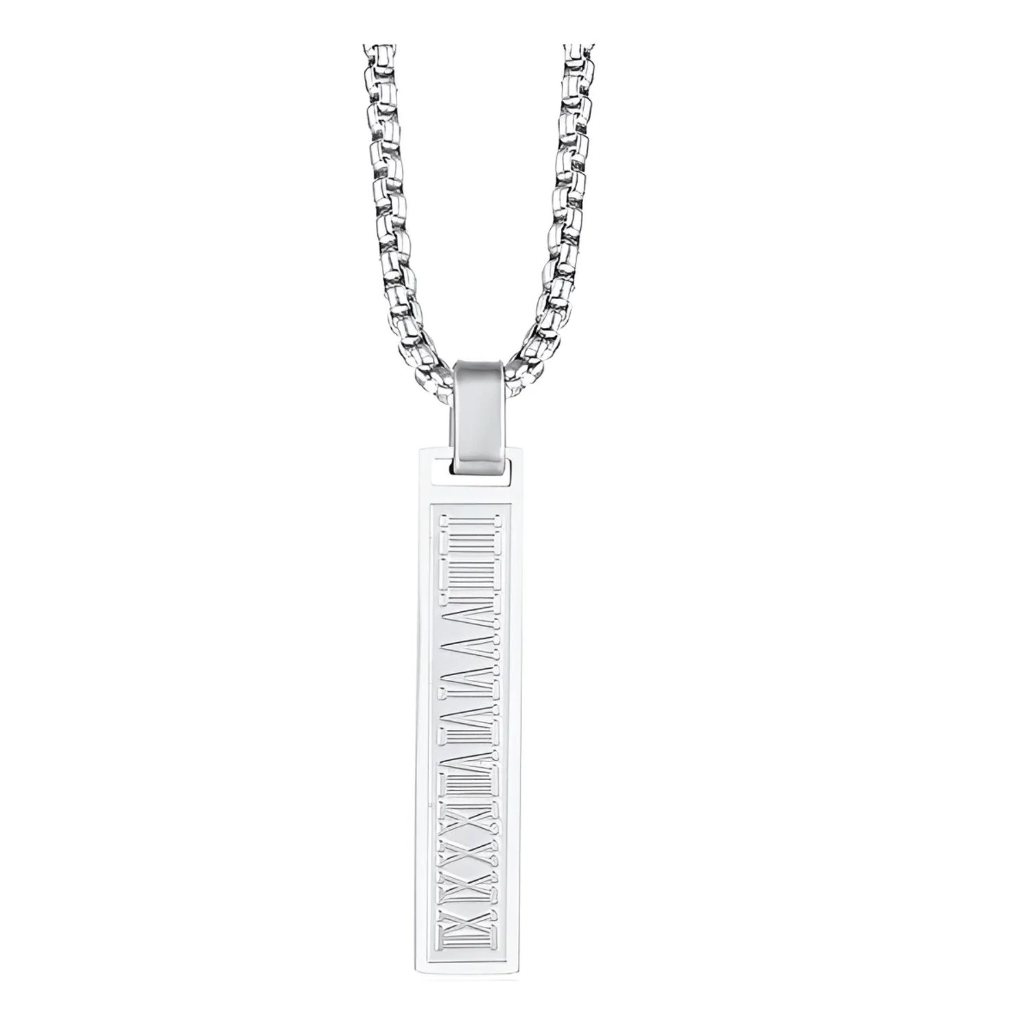 Collier long pendentif chiffres romains