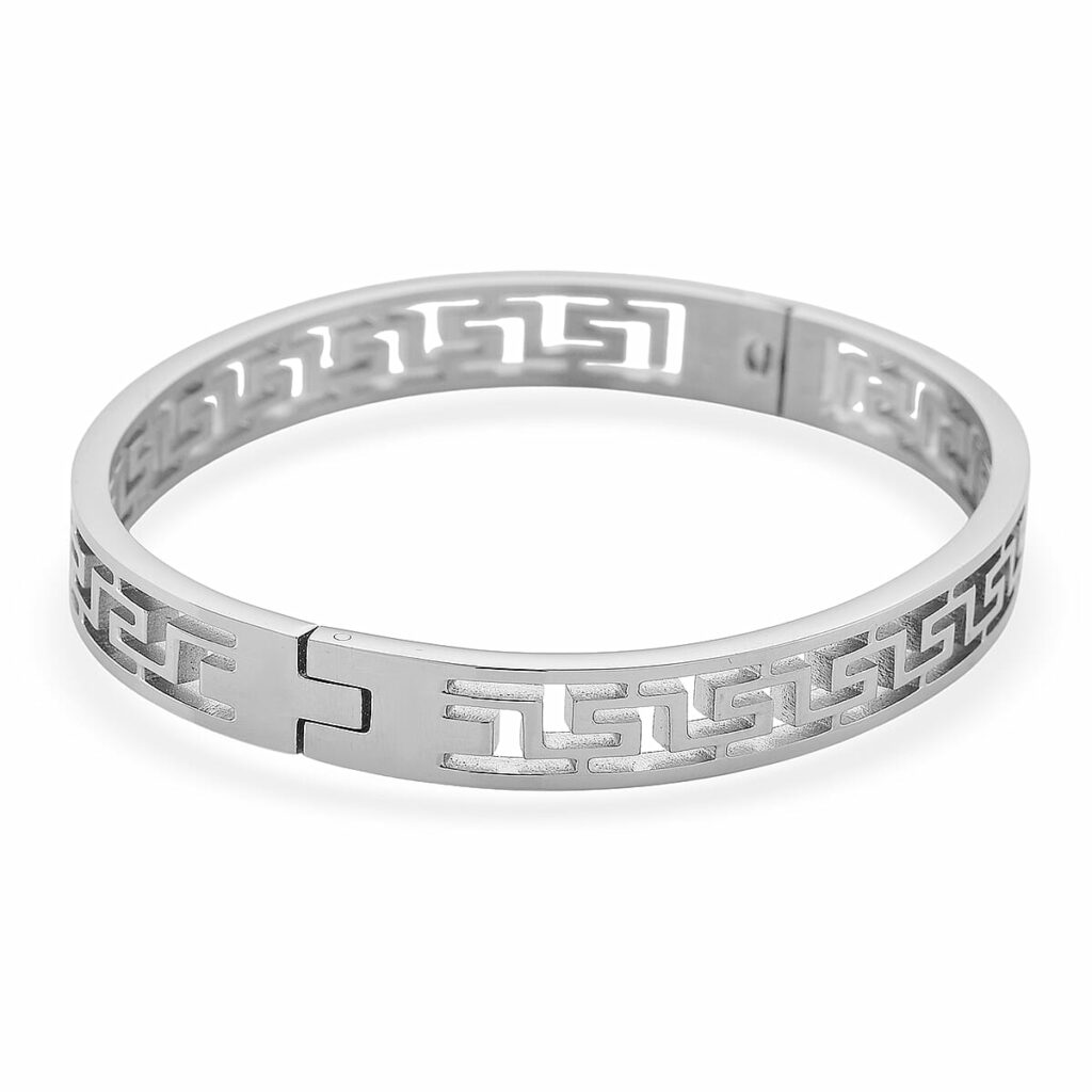 Bracelet jonc grec motif méandre doré