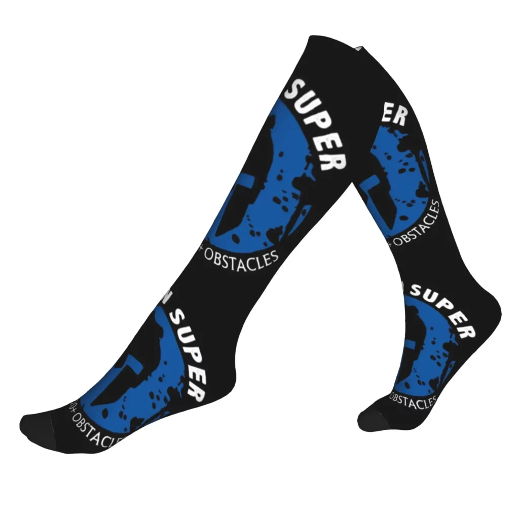 Chaussettes course spartiate noires et bleues – modèle sportif