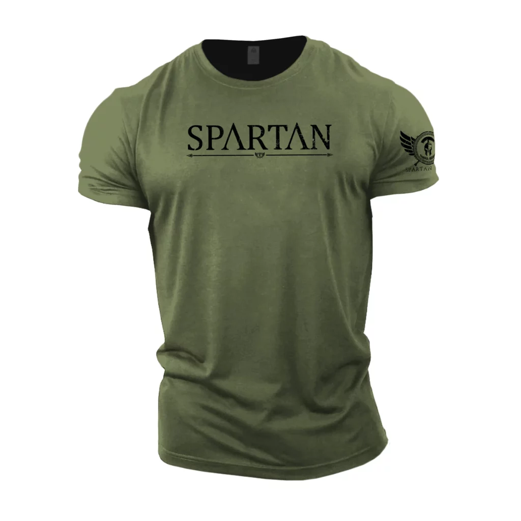 T-shirt Spartan – inscription et emblème de casque