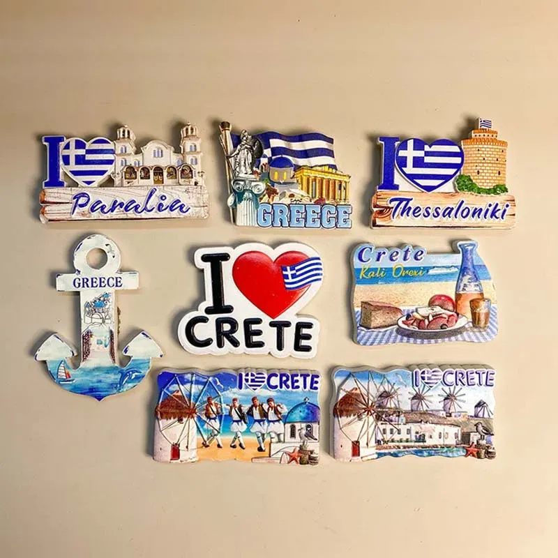 Magnets souvenirs de Grèce – Paralia, Thessalonique et Crète