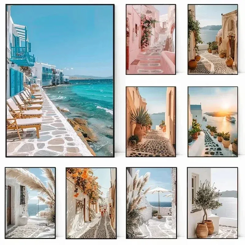 Affiches Santorin et Mykonos – galerie de paysages des Cyclades