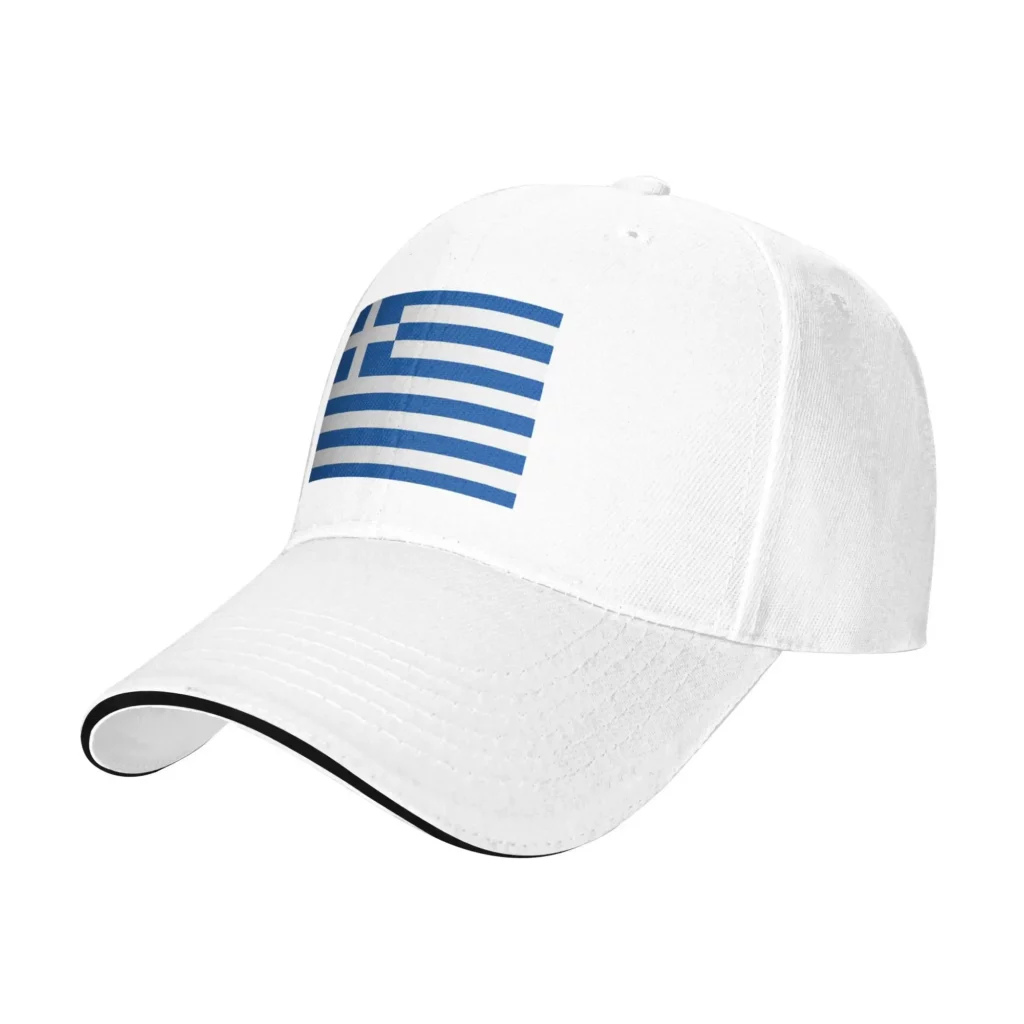 Casquette drapeau grec – accessoire blanc aux couleurs helléniques