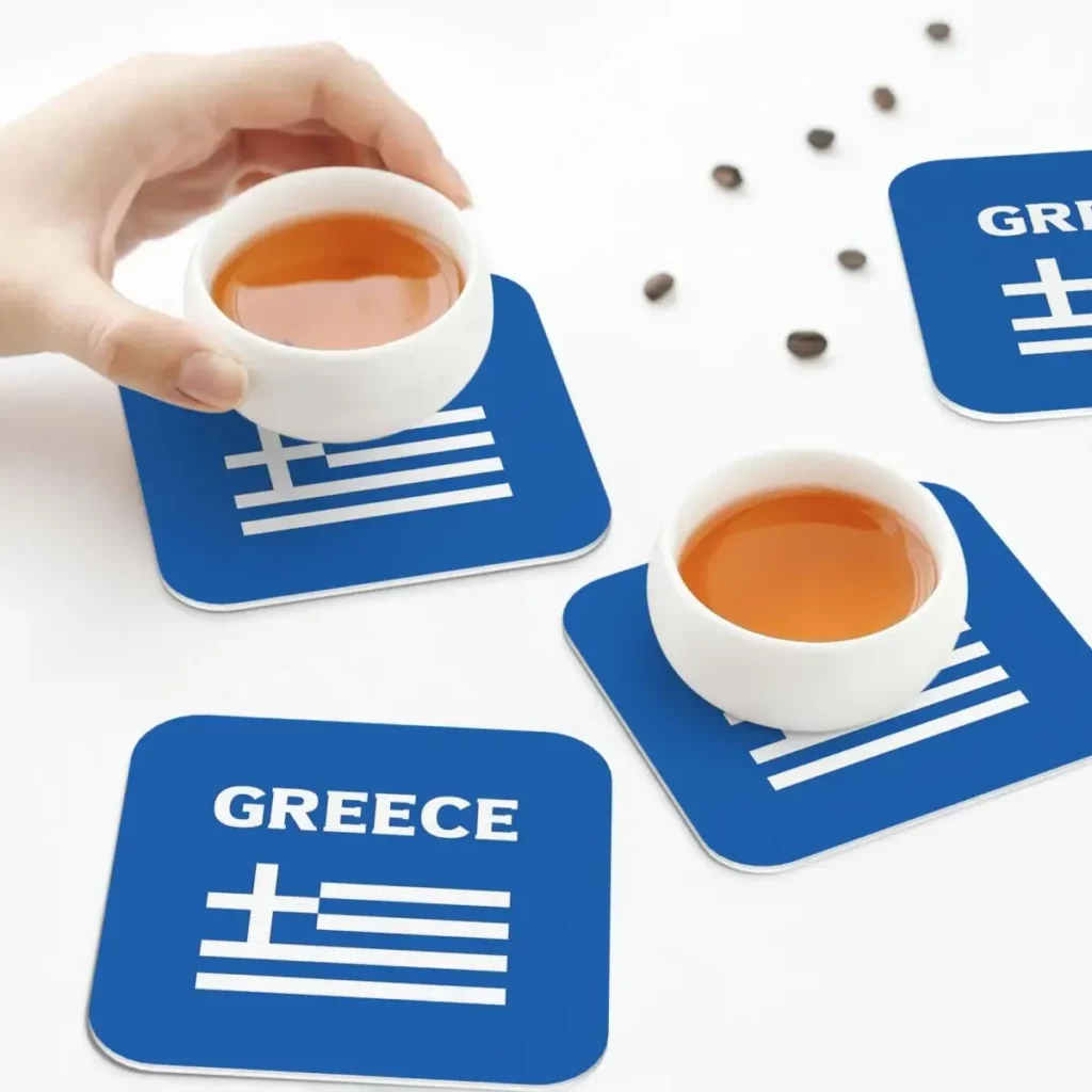 Dessous de verre drapeau grec – lot bleu et blanc pour la table