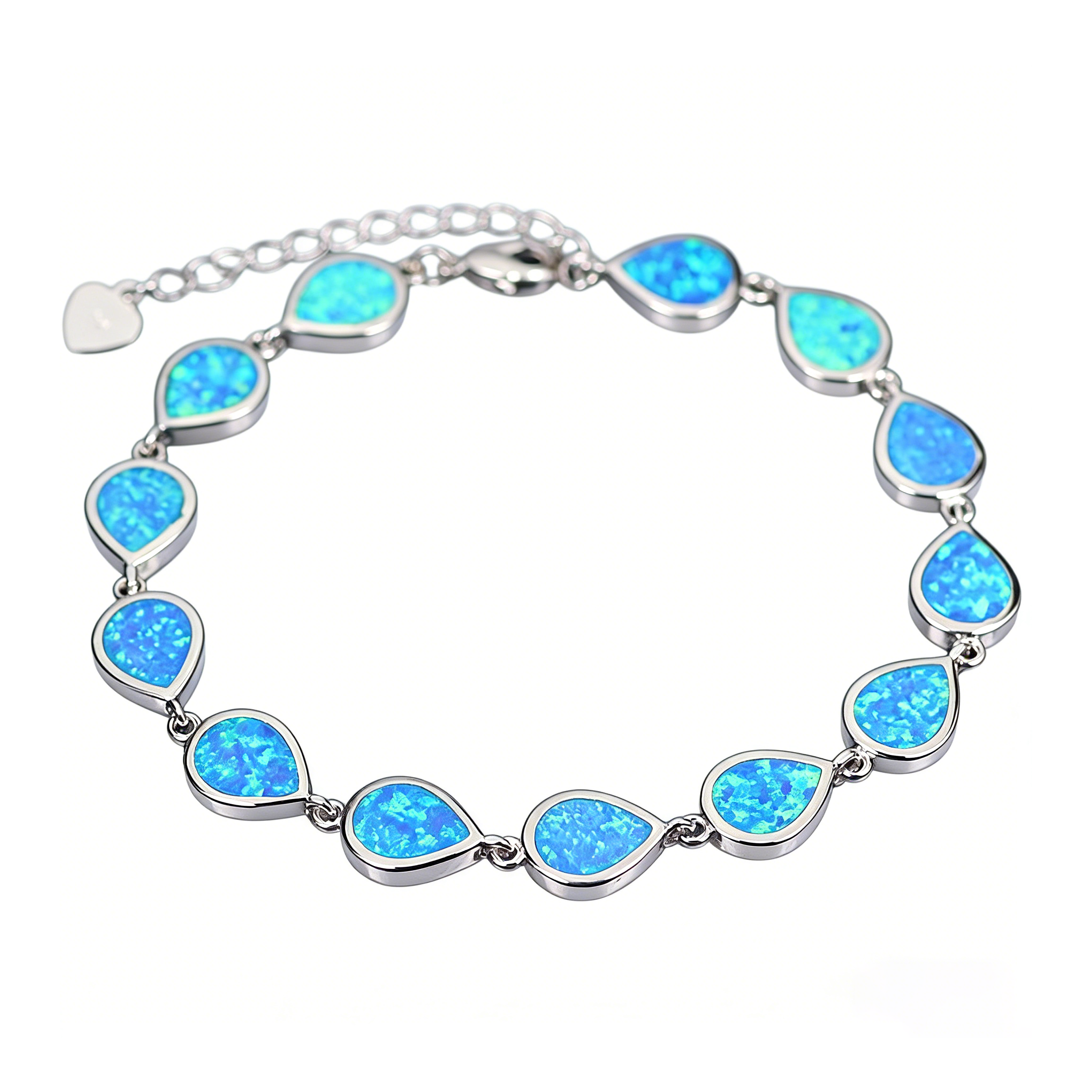 Bracelet opale bleue - pierre lumineuse inspiration grecque
