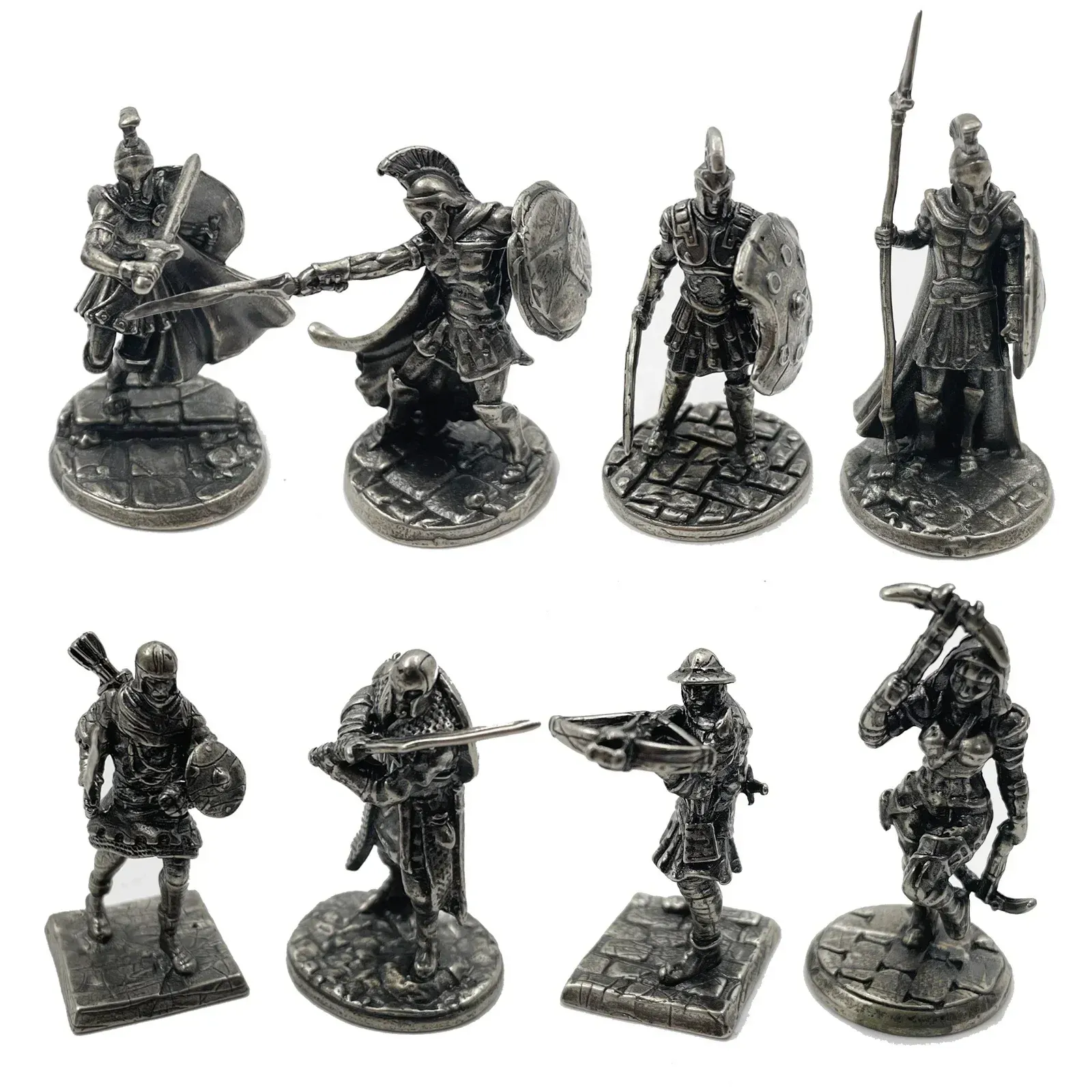 Miniatures de guerriers grecs – soldats antiques en métal pour collection