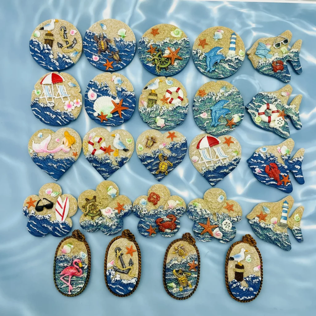 Aimants Zakynthos en relief – souvenirs marins de Grèce