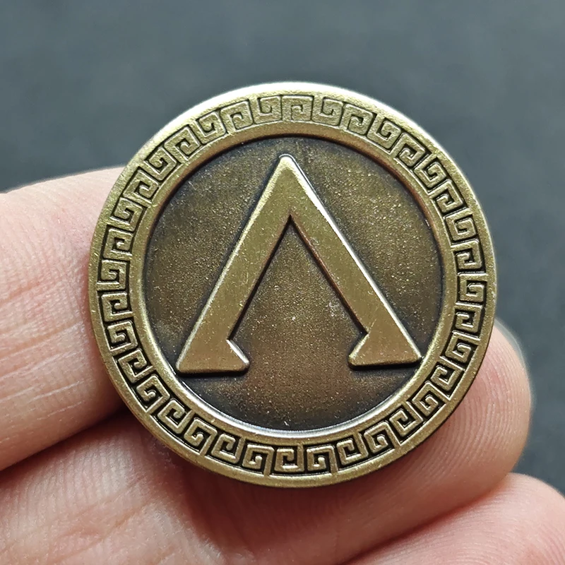 Broche spartiate bronze – emblème du bouclier grec