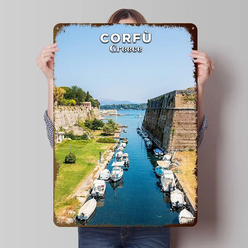 Plaque Corfou – canal vénitien et lumière de la mer Ionienne