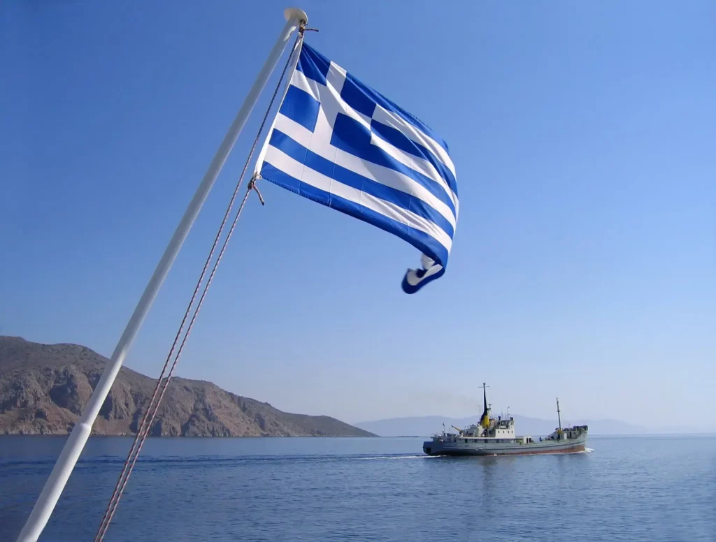 Drapeau grec bleu et blanc – bannière hellénique pour intérieur et extérieur