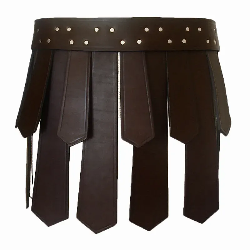 Jupe d’armure noire – ceinture cloutée et lamelles