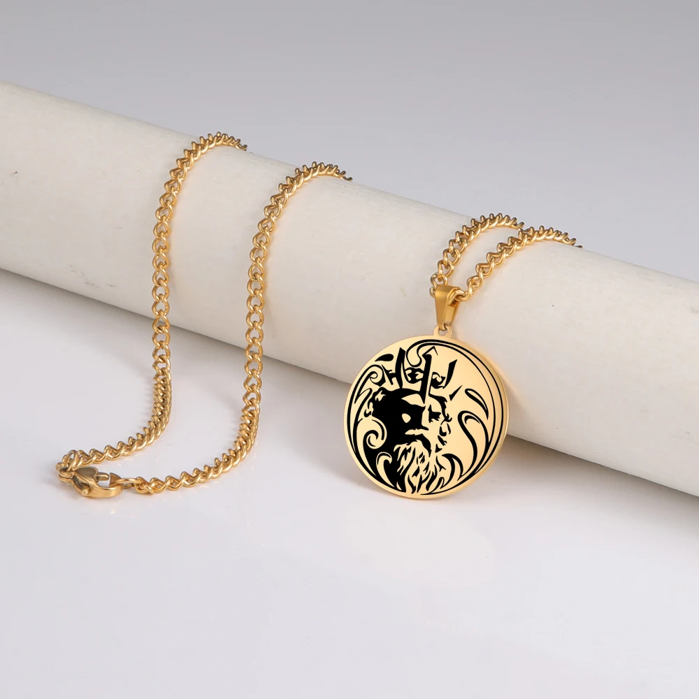 Collier grec Zeus doré – médaillon mythologique