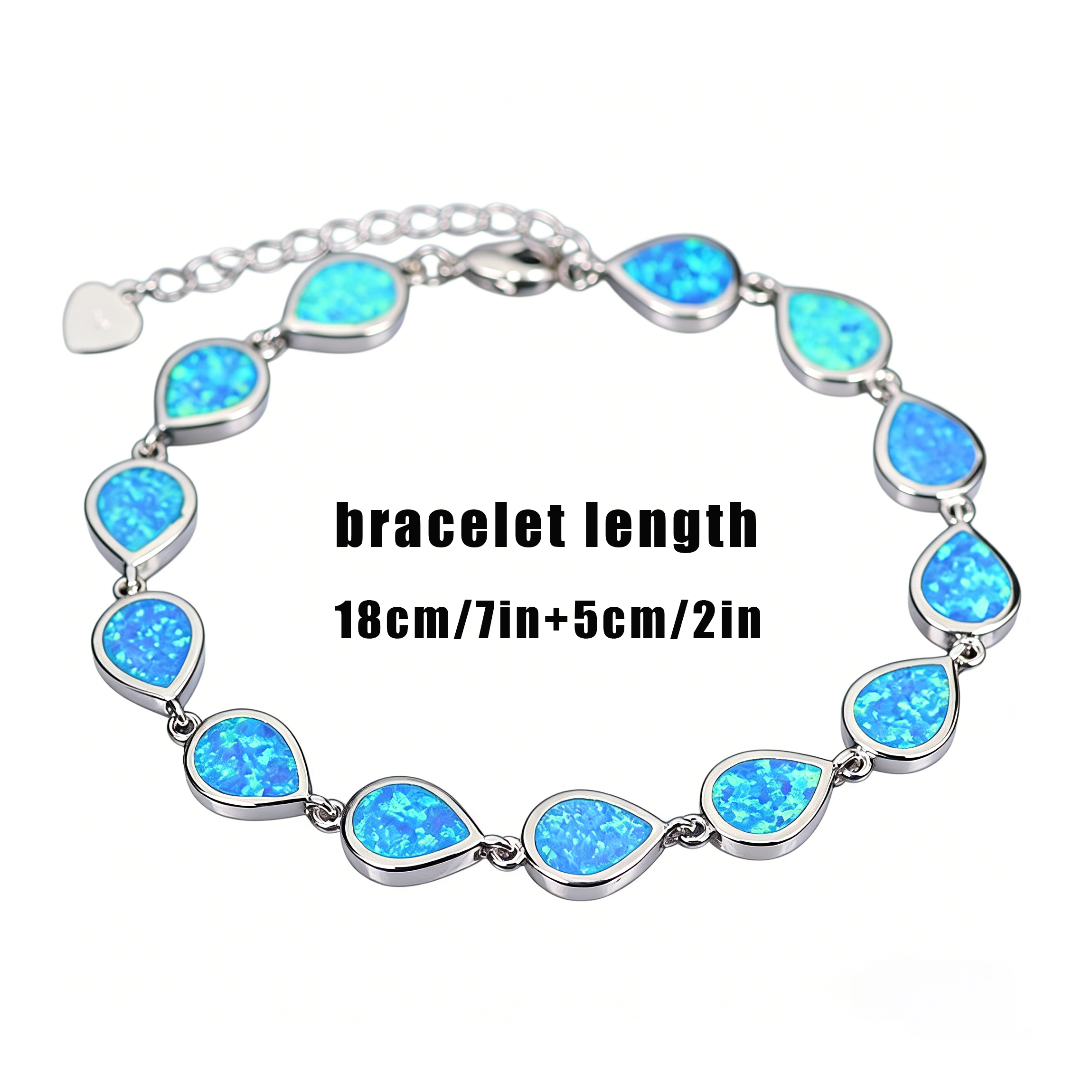 Bracelet opale bleue - pierre lumineuse inspiration grecque – Image 2