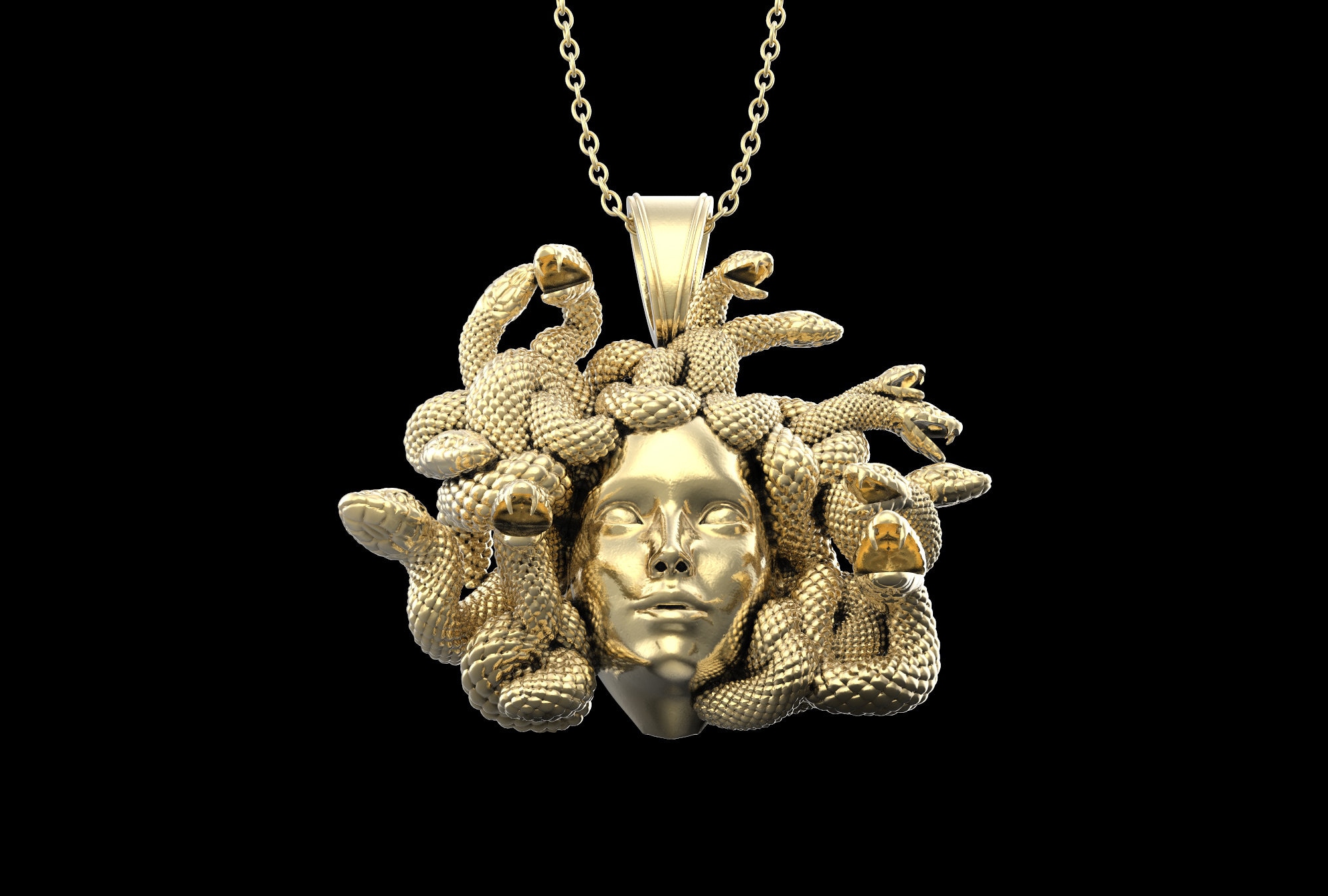 Pendentif tête de Méduse en relief – Bijou inspiré de la Grèce antique – Image 2
