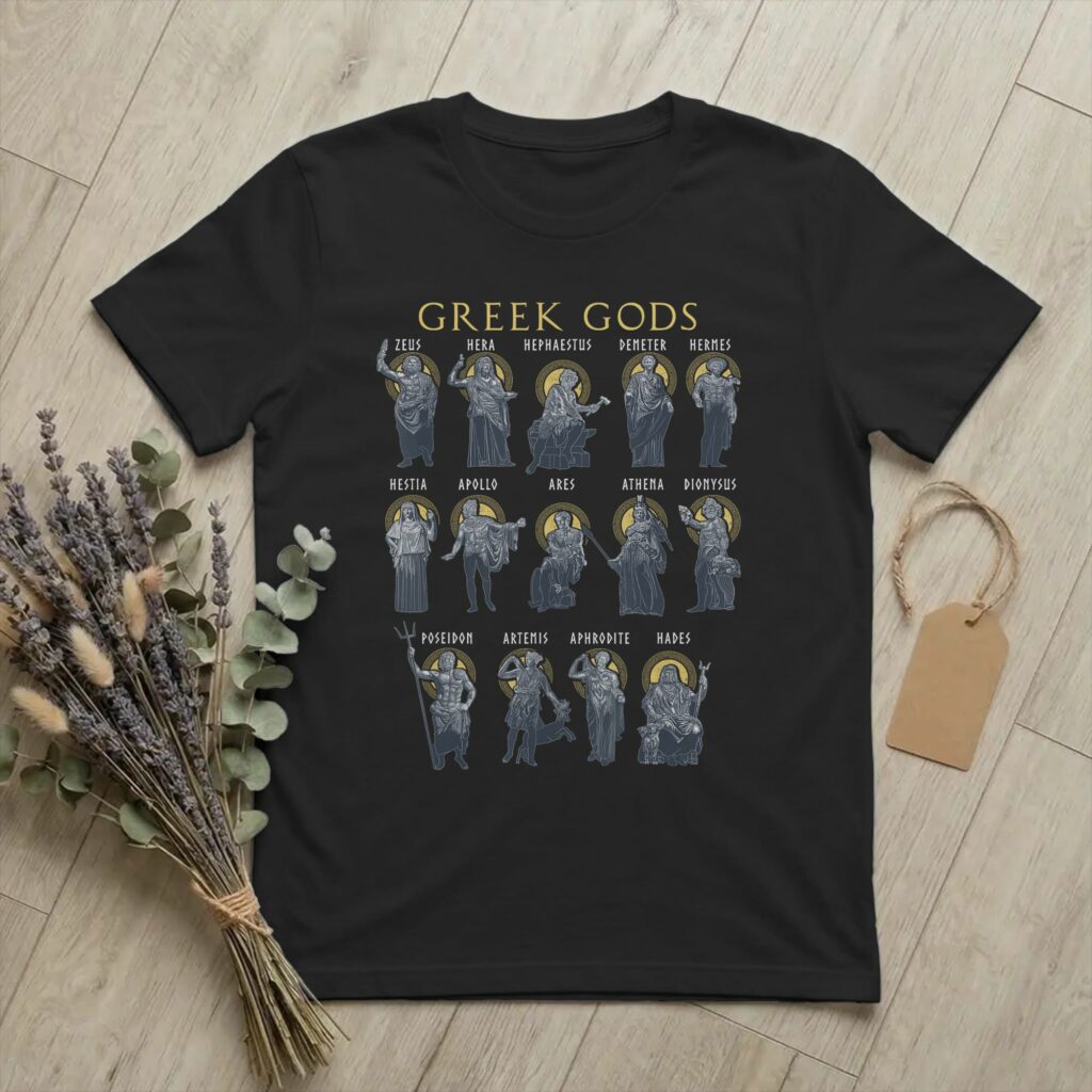 T-shirt Poseidon et trident – Motif de légende grecque