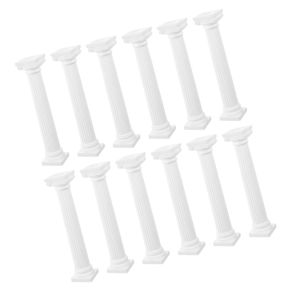 Lot de douze colonnes grecques miniatures blanches