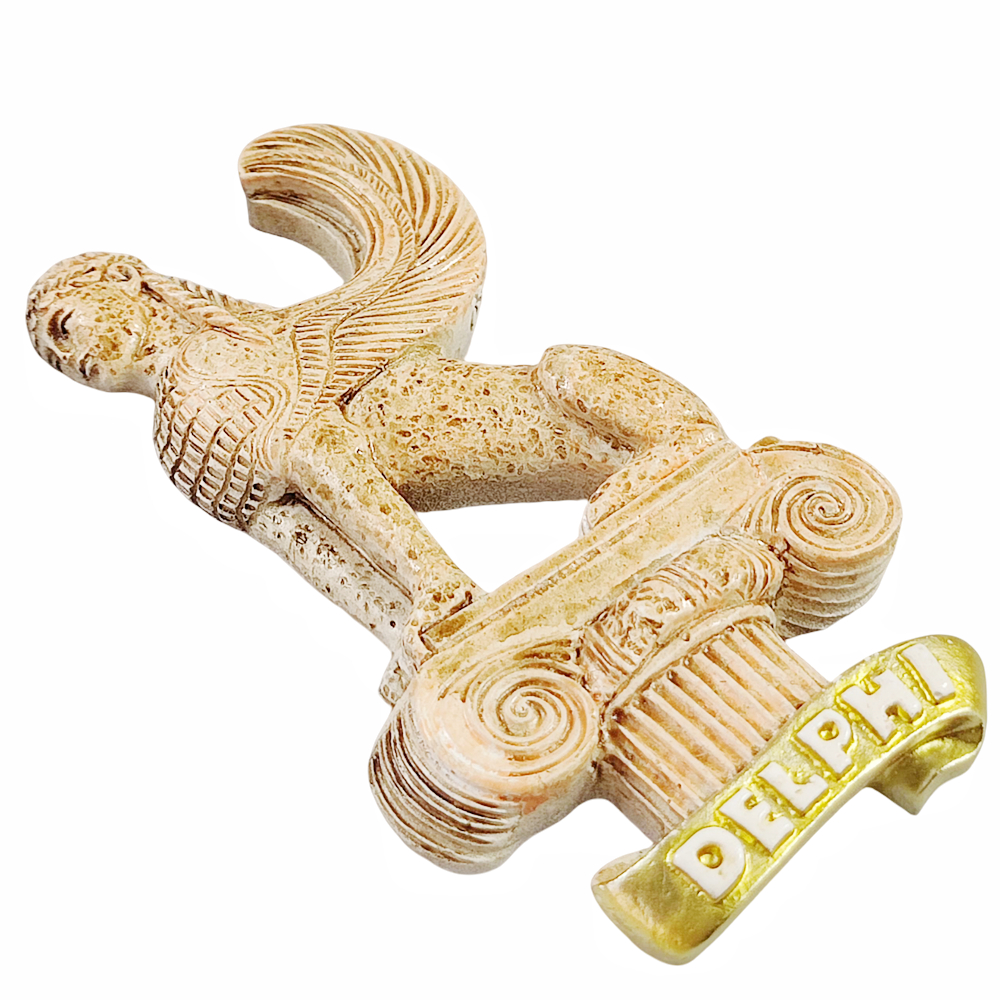 Magnet décoratif de Delphes – sphinx ailé sur colonne grecque – Image 3