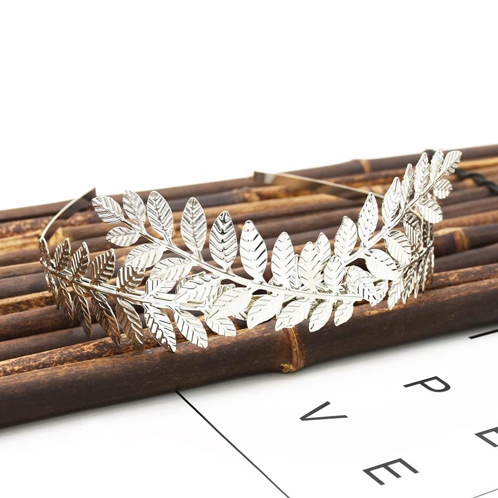 Serre-tête grec doré – double rangée de feuilles