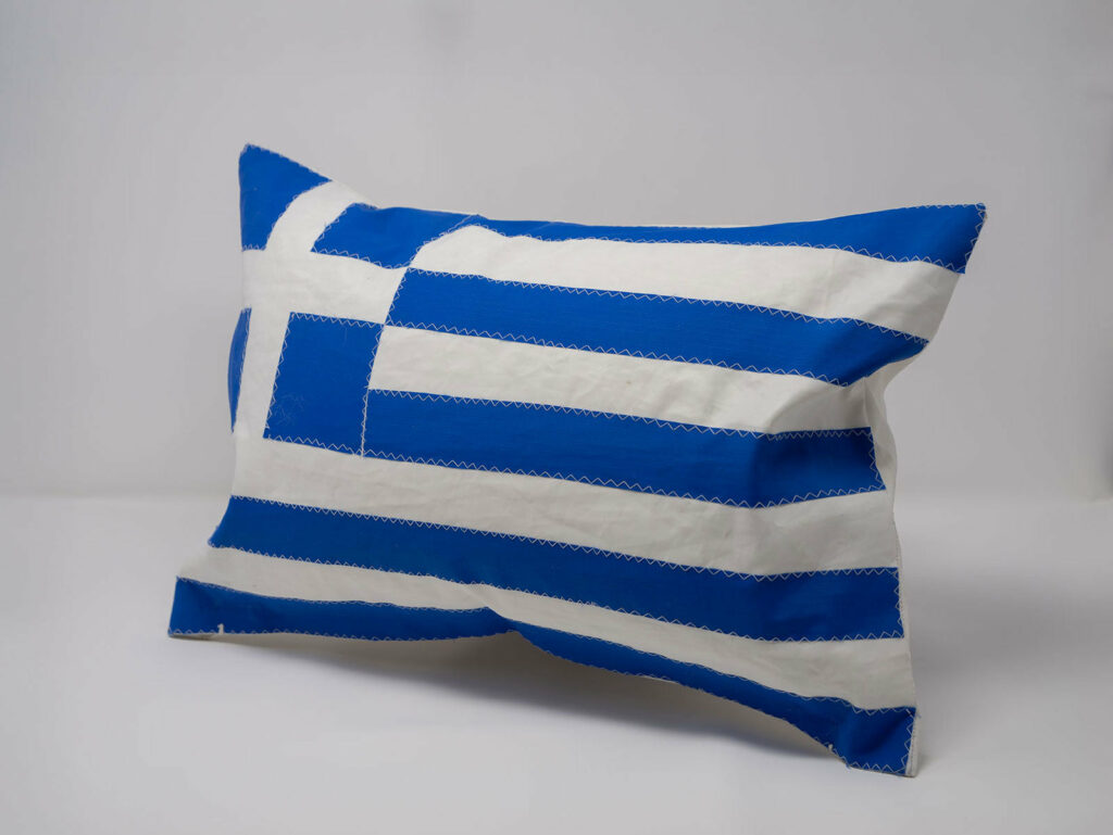 Housse de coussin drapeau grec 35 x 50 cm