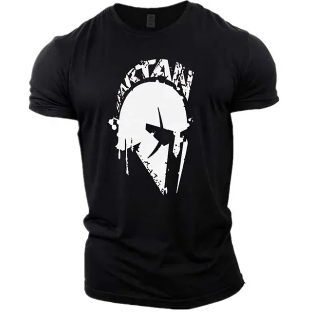 T-shirt Spartiate noir – casque guerrier graphique