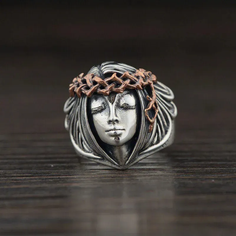 Bague Tyché – déesse grecque et couronne de laurier