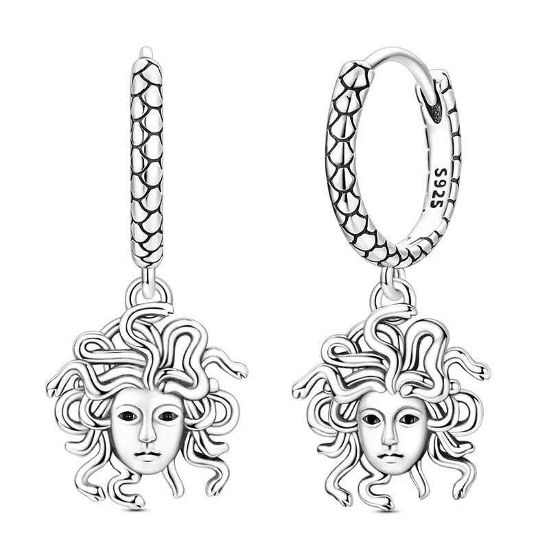Boucles d’oreilles Medusa – créoles à écailles en argent 925