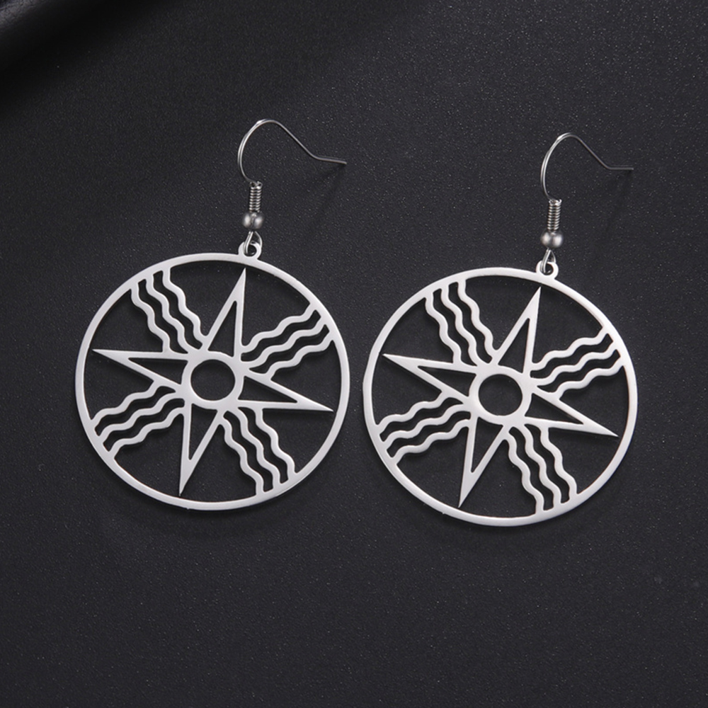 Boucles d'oreilles étoile solaire argentées