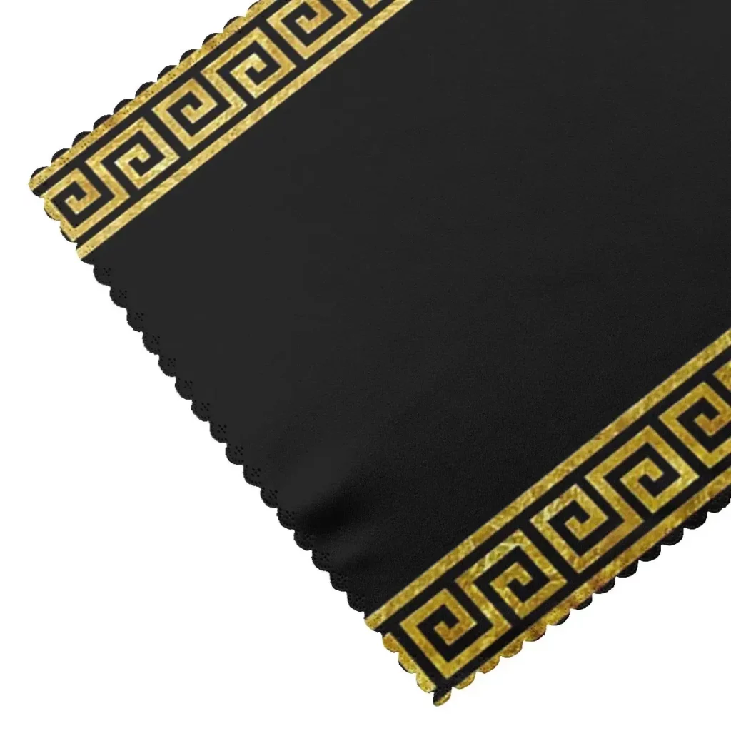 Set de 4 sets de table grecs noirs – bordure méandre dorée