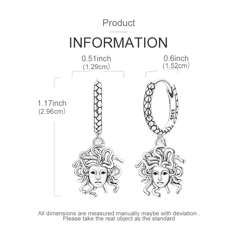 Boucles d’oreilles Medusa – créoles à écailles en argent 925 – Image 2