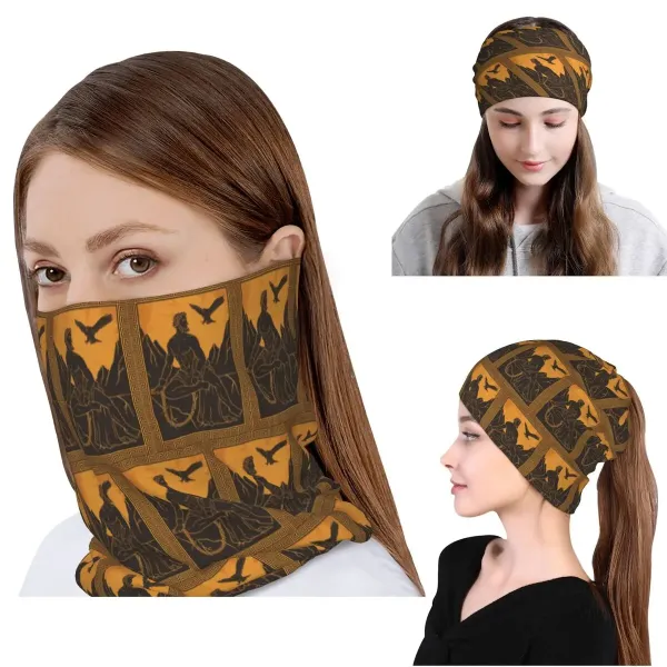 Tour de cou Prométhée – foulard multifonction aux motifs grecs – Image 2