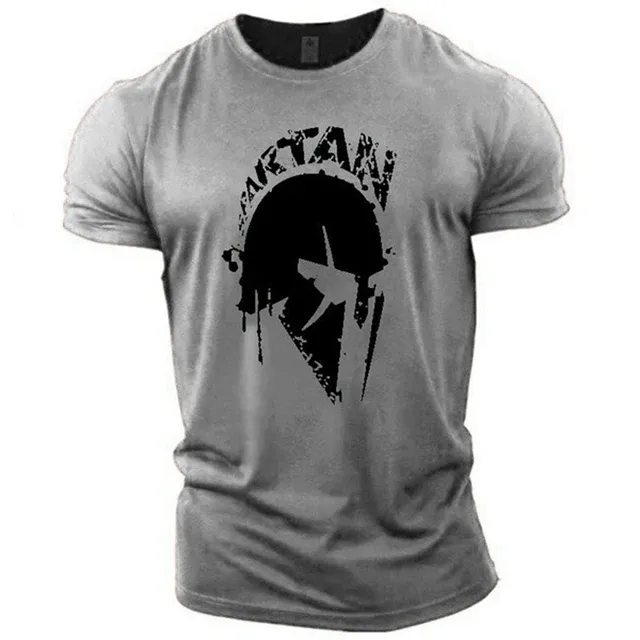T-shirt Spartiate gris – casque grec noir