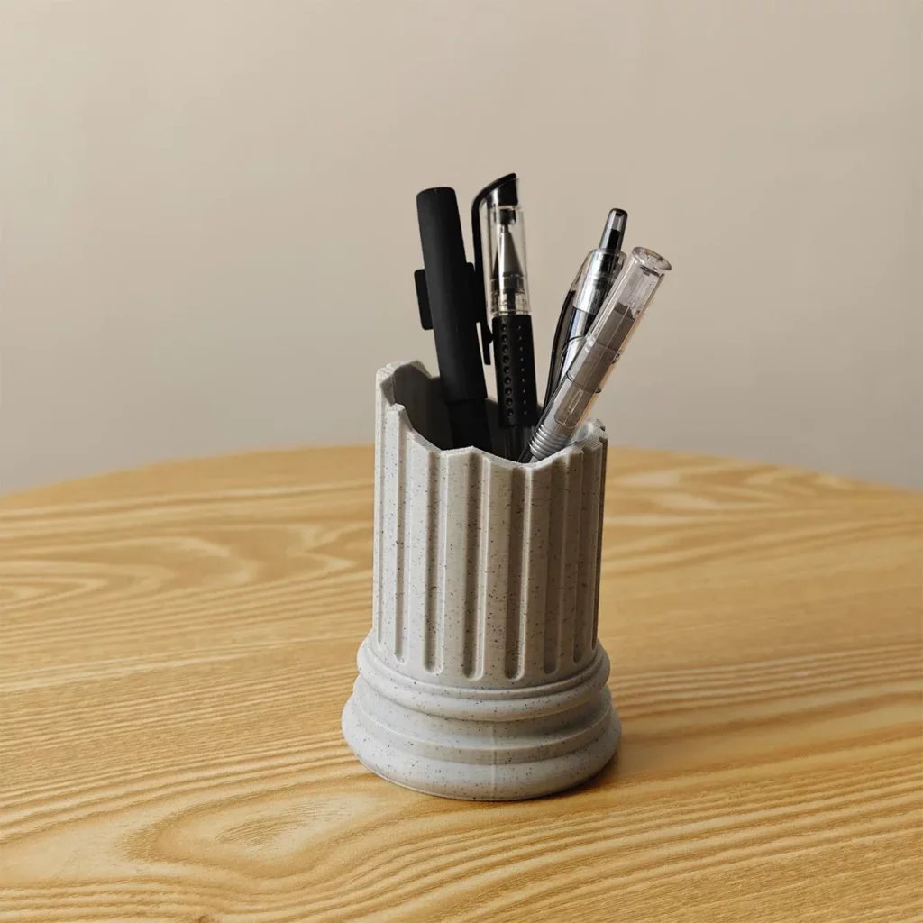 Porte-stylos colonne grecque blanc – rangement de bureau