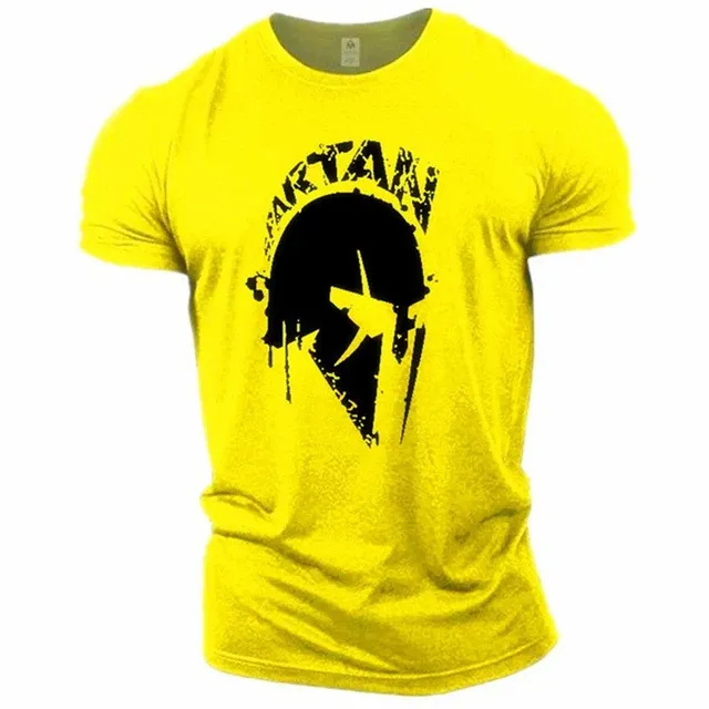 T-shirt Spartiate jaune – casque grec noir