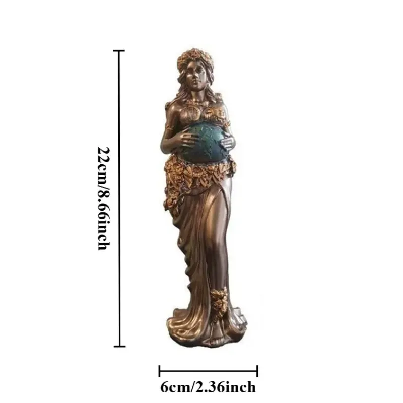 Statue de Gaïa – déesse grecque de la Terre avec globe – Image 2