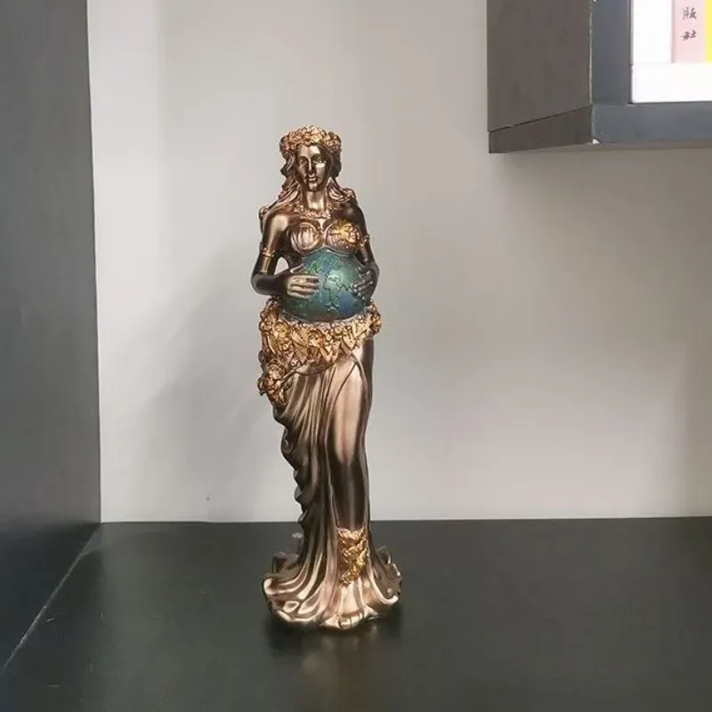 Statue de Gaïa – déesse grecque de la Terre avec globe – Image 3