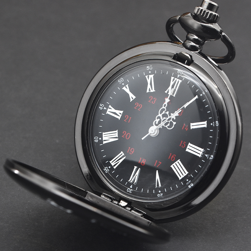 Montre gousset noire à chiffres romains