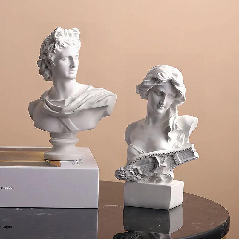Buste d Apollo en resine - dieu grec solaire