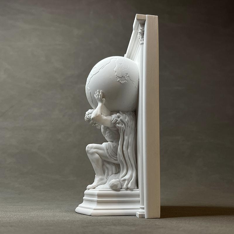 Atlas blanc - serre-livres de mythologie grecque