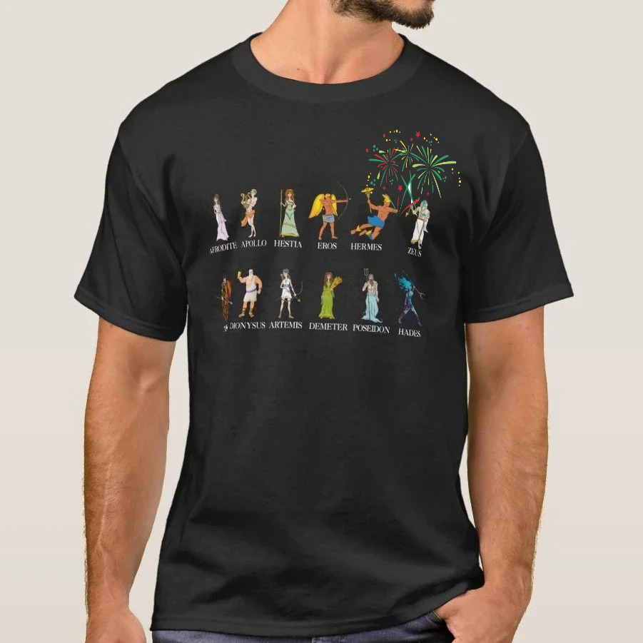 T-shirt infographie dieux grecs - coton S a 3XL
