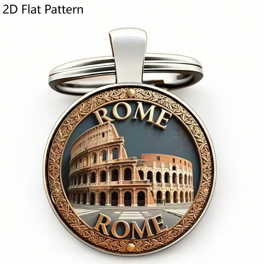 Porte-cles Colisee de Rome - dome souvenir italien