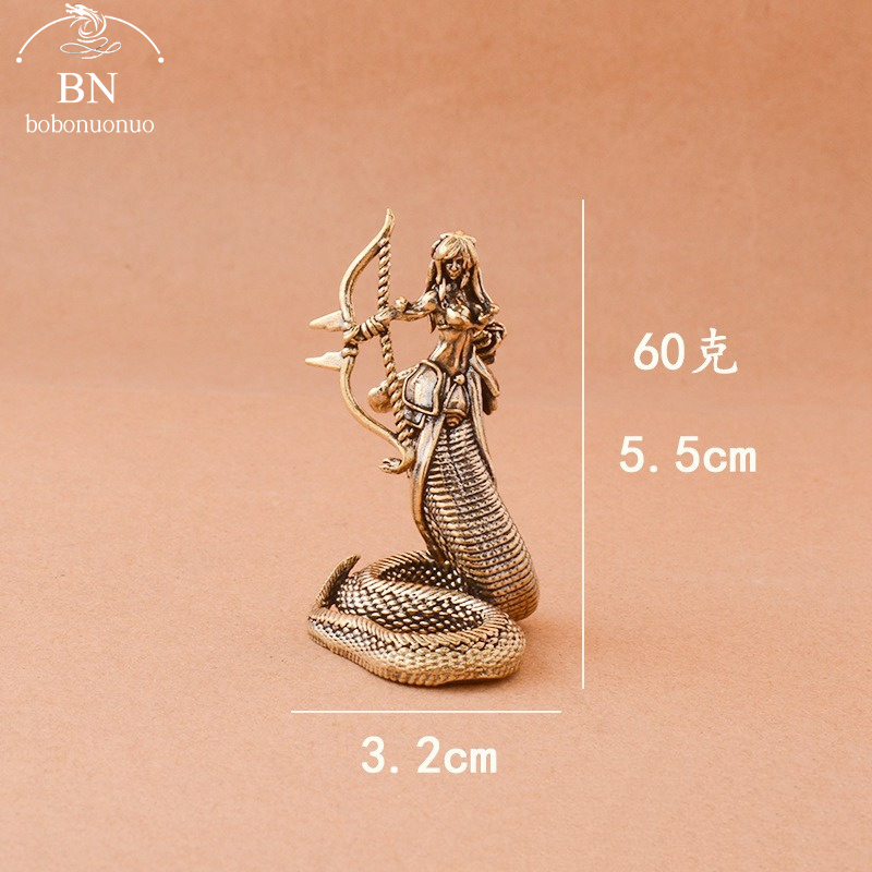 Medusa en cuivre – petite sculpture grecque – Image 2