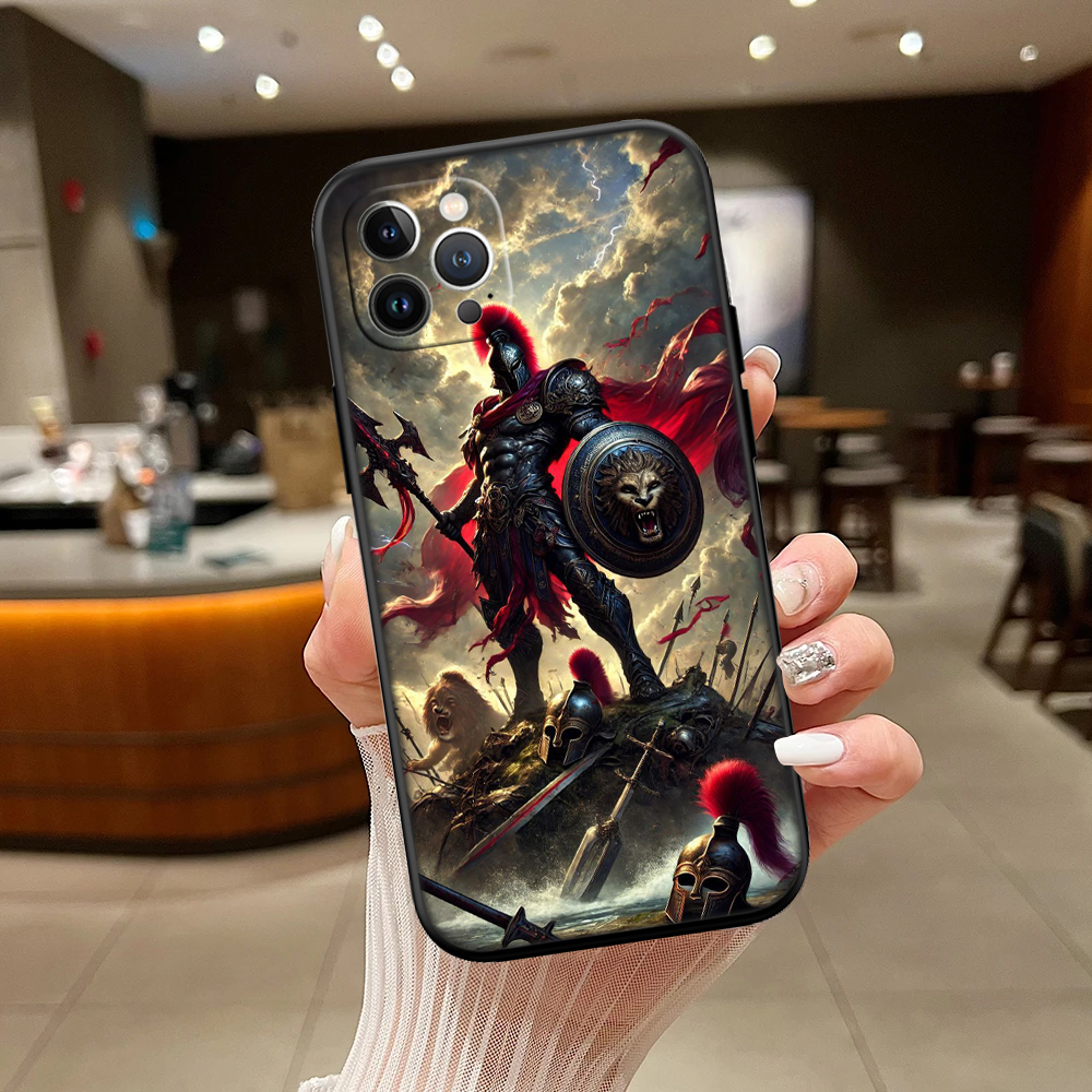 Coque de téléphone avec guerrier spartiate et bouclier